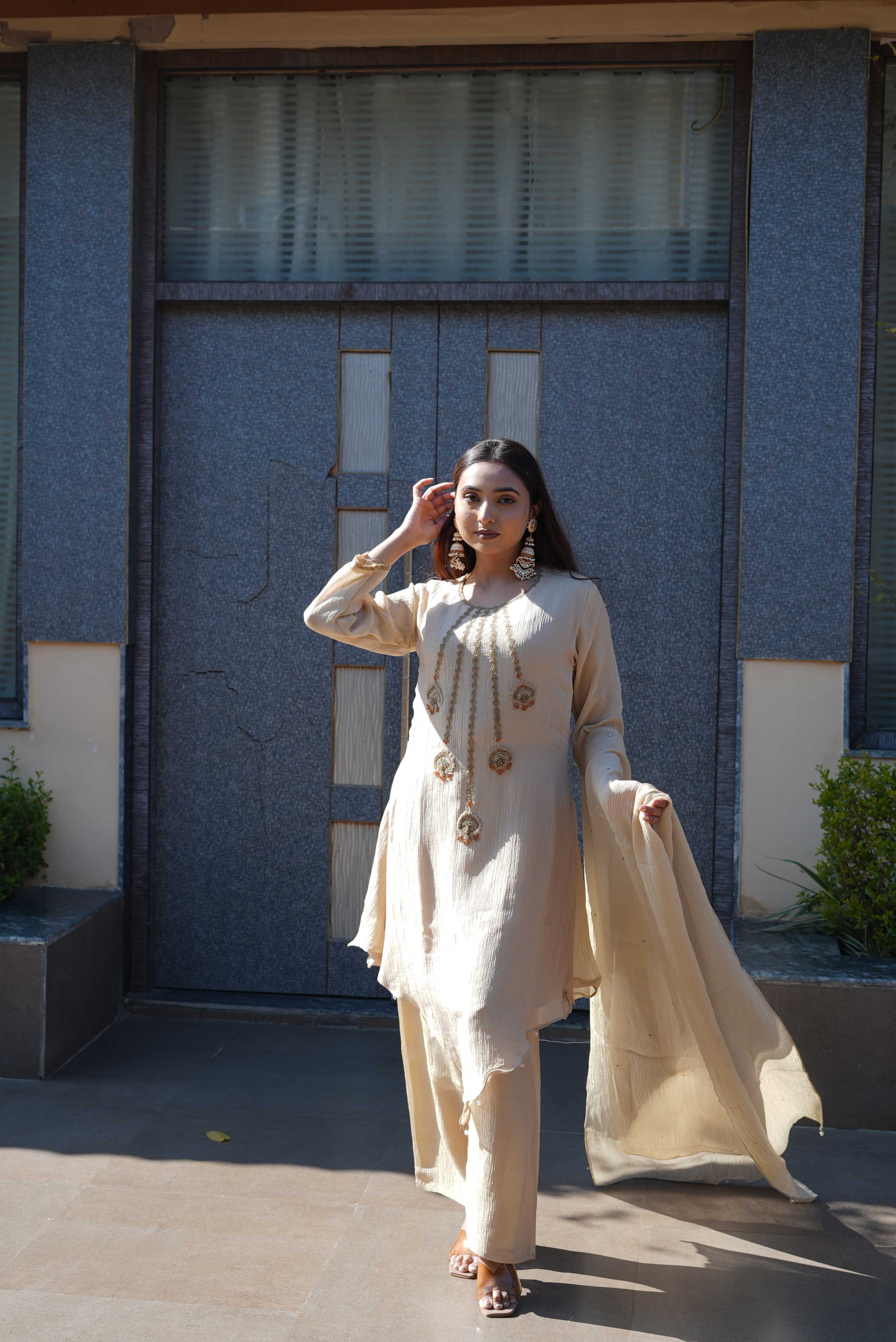 Ivory Grace Embroidered Kurta Set