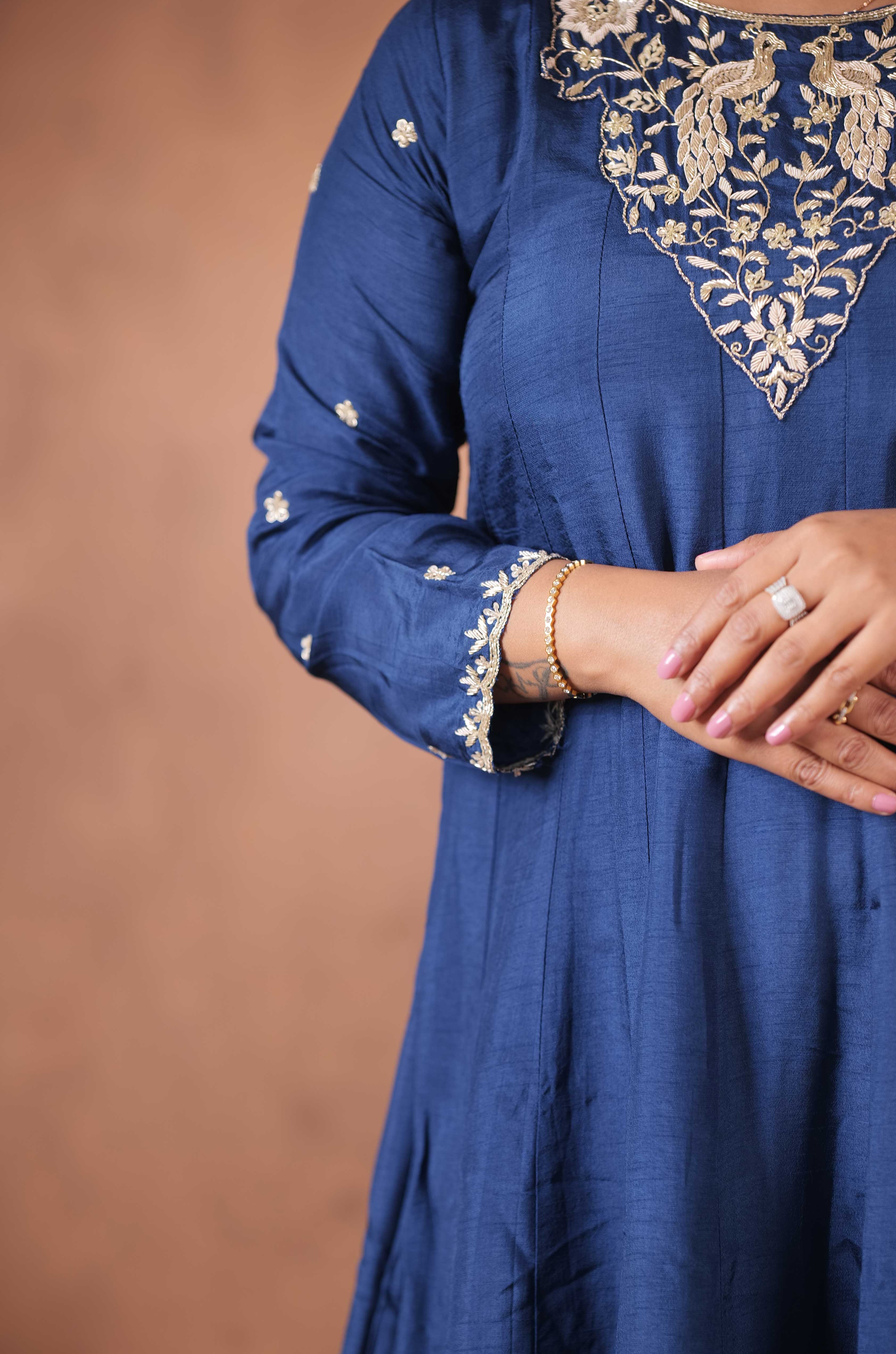 Midnight Blue Regal Anarkali Set